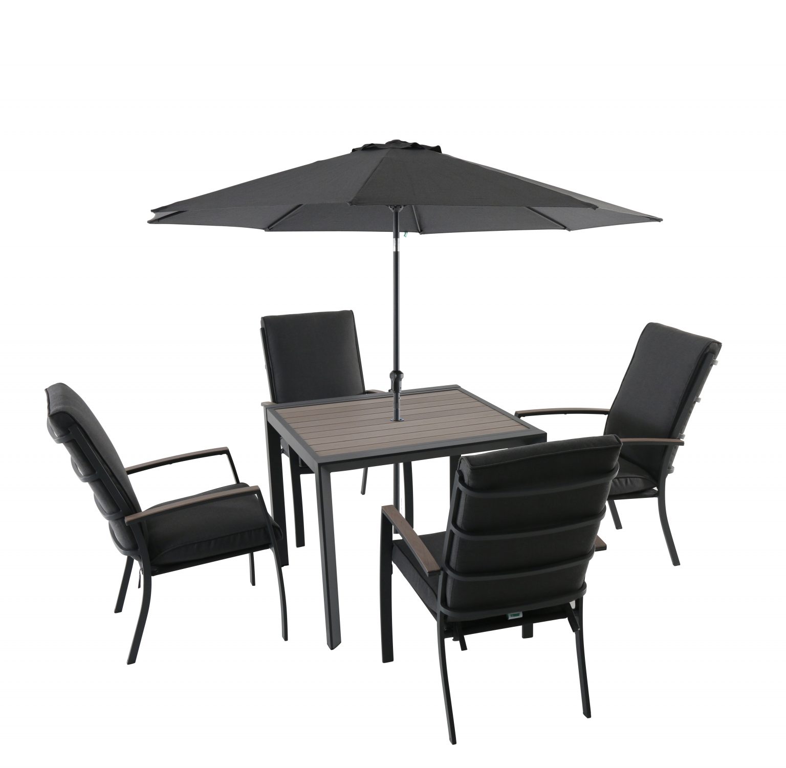 LG Outdoor Milano 4 Seat Dining Set with Highback Armchairs, 2.5m