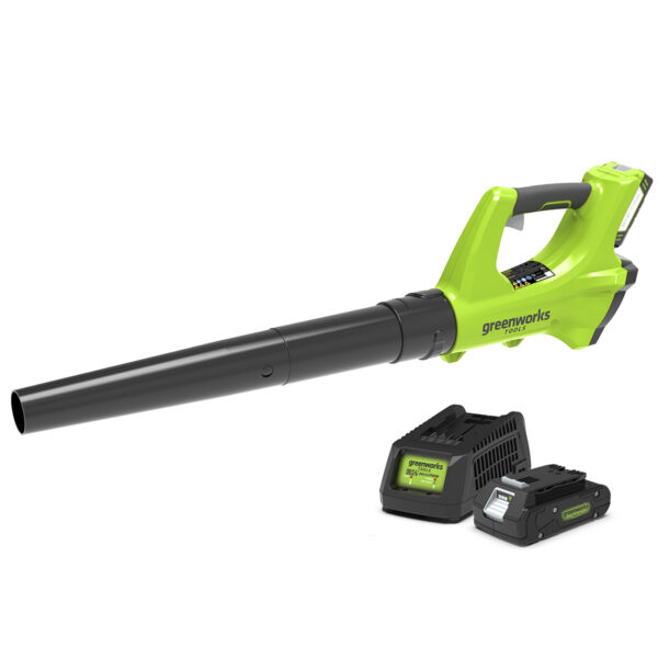 Greenworks 24v Leaf Blower with 2Ah Lithium-ion Battery and Charger