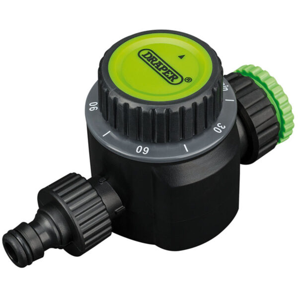 Draper Single Outlet Mechanical Water Timer - Black and Green
