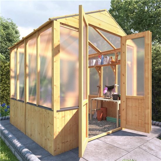 BillyOh 4000 Lincoln Wooden Polycarbonate Greenhouse - 6 x 6 Lincoln Wooden Greenhouse