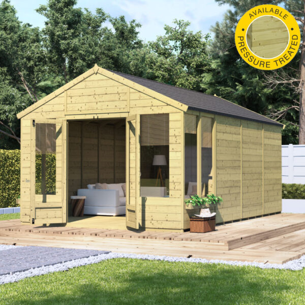 BillyOh Holly Tongue and Groove Apex Summerhouse - PT-16x10 T&G Apex Summerhouse