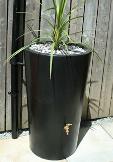 180L Garden Planter Water Butt Black