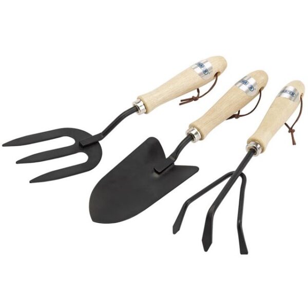 Draper Carbon Steel Hand Fork, Cultivator and Trowel with Hardwood Handles