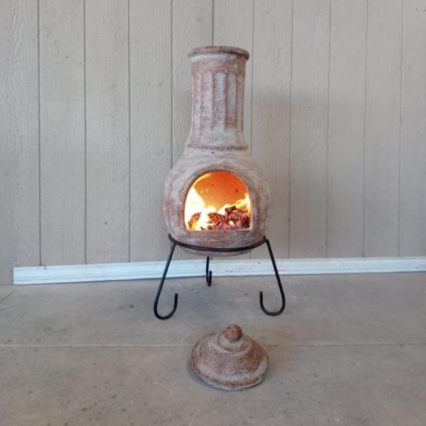 Extra-large Muro Mexican Chimenea in Ochre Red