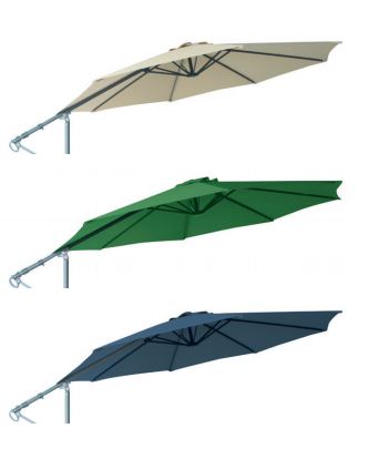 LG Outdoor Orchid 3.0m Push Up Cantilever Parasol - Forest Green