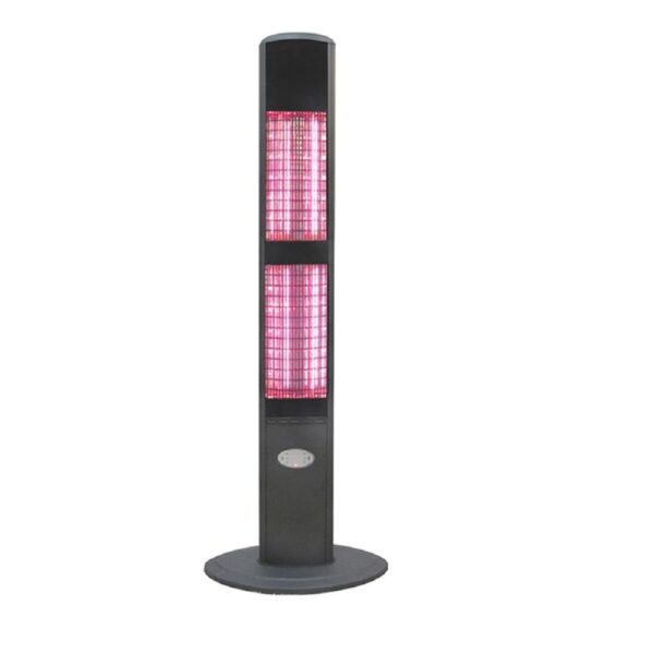 1.8kW IP55 Halogen Bulb Electric Infrared Slimline Patio Heater with Remote by Heatlab®