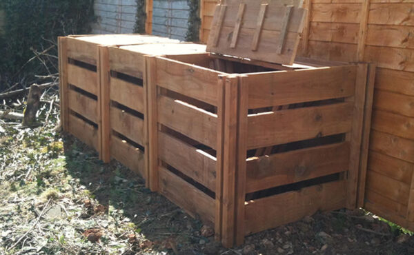 1150 Blackdown Range Triple Slotted Wooden Composter with Lids