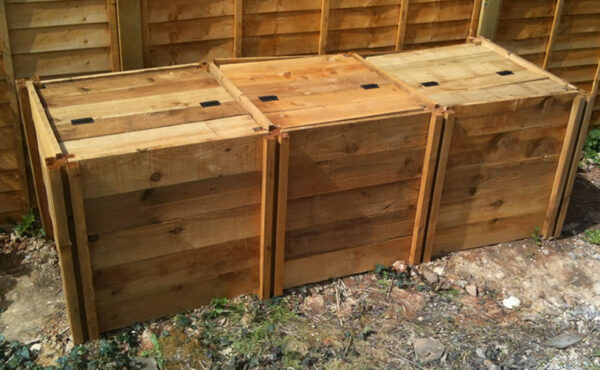 1150 Blackdown Range Triple Standard Wooden Composter with Lids