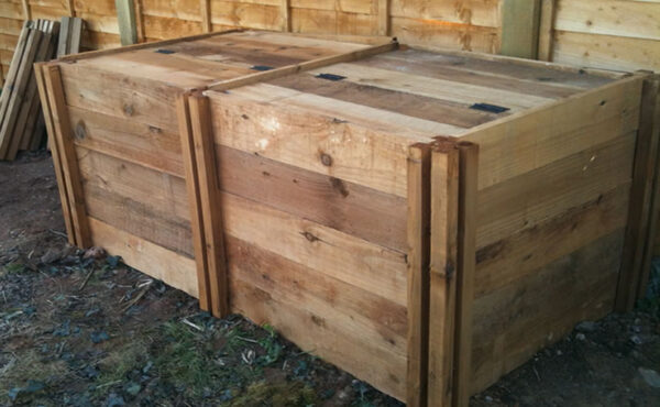 1200 Blackdown Range Double Standard Wooden Composter with Lids