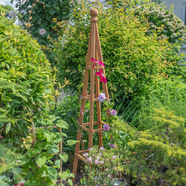150cm Tan Wooden Obelisk Plant Support by Lacewing™