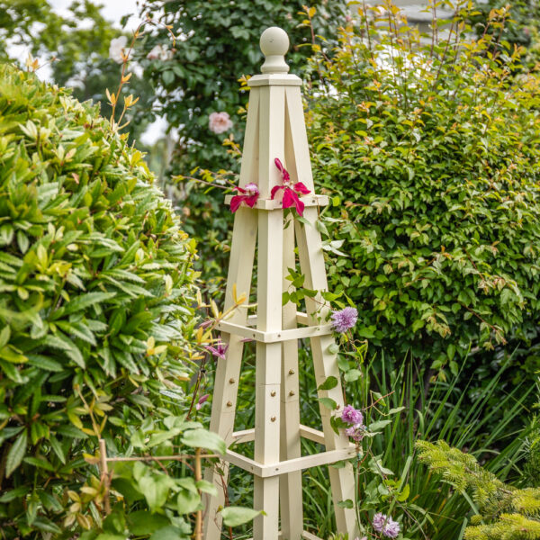 155cm Premium Cream Wooden Obelisk Plant Support by Lacewing™