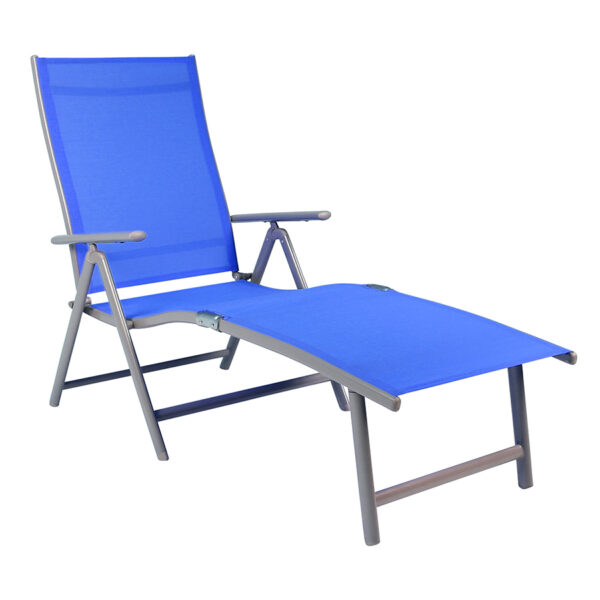 Charles Bentley Foldable Sun Lounger - Blue