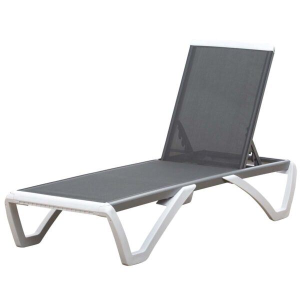 Outsunny Adjustable Sun Lounger - White/Grey