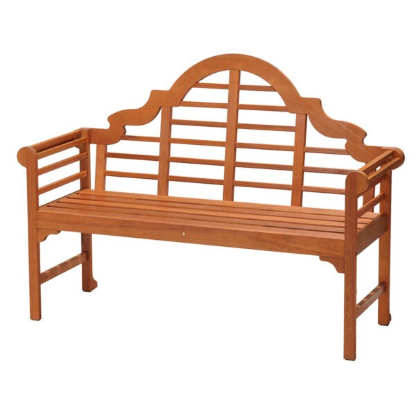 Robert Dyas Murcia 3-Seater Garden Bench - Natural Stained Wood