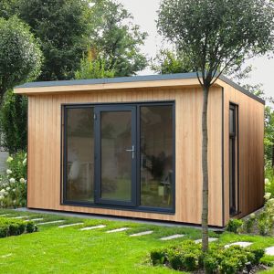 Forest Garden Xtend 13X11 Pent Tongue & Groove Garden Office - Assembly Service Included Natural Timber