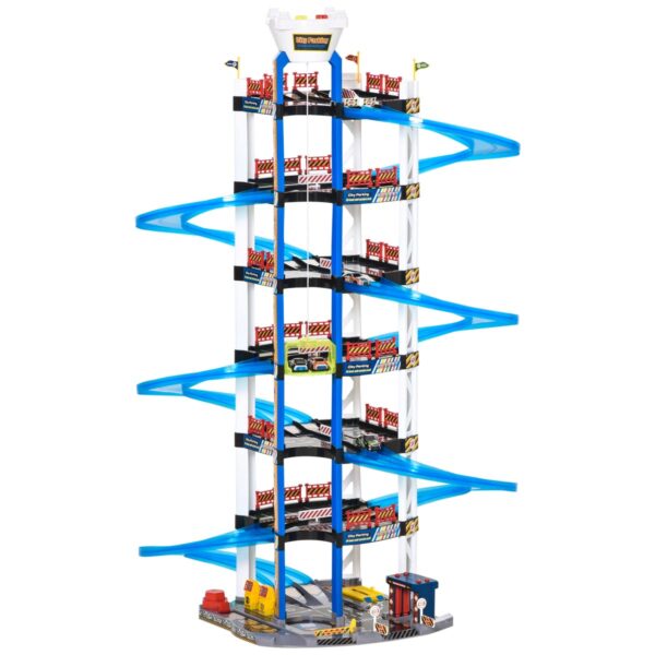 Jouet 7-level Garage Toy Parking Lot Dual Race Tracks with Electric Elevator