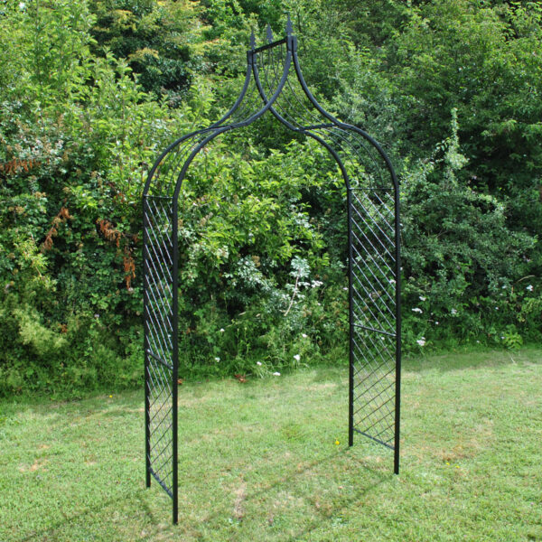Tuscan Metal Decorative Garden Arch with Ground Spikes - Damaged Box Stock