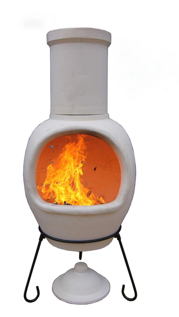 Asteria Extra-large Clay Chimenea made of Chimalin AFC
