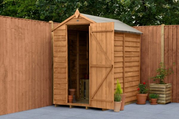 Forest Garden Apex Overlap Dipped 6x4 Wooden Garden Shed (No Window / Installation Included)