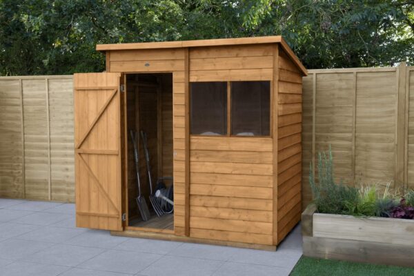 Forest Garden Pent Overlap Dipped 6x4 Wooden Garden Shed (Installation Included)