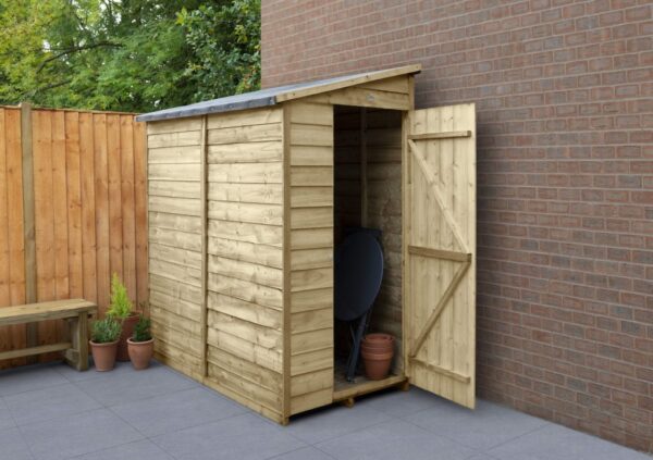 Forest Garden Pent Overlap Pressure Treated 6x3 Wooden Garden Shed (No Window / Installation Included)