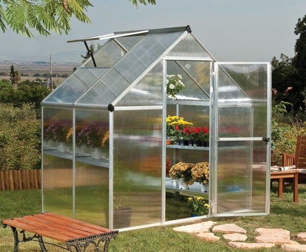 Palram-Canopia Mythos 6x4 Silver Polycarbonate Greenhouse