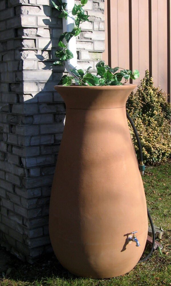 245L Cascata Clay Effect Water Butt with Planter