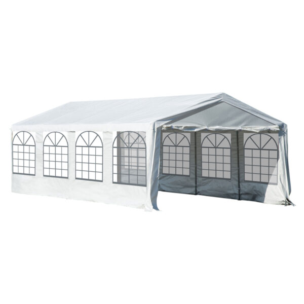 Outsunny 8M Gazebo Garden Marquee Canopy Party Carport Shelter Garage Tent White