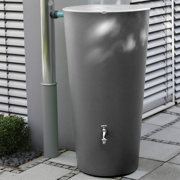 210L RainBowl Vase Water Butt - Slate Grey