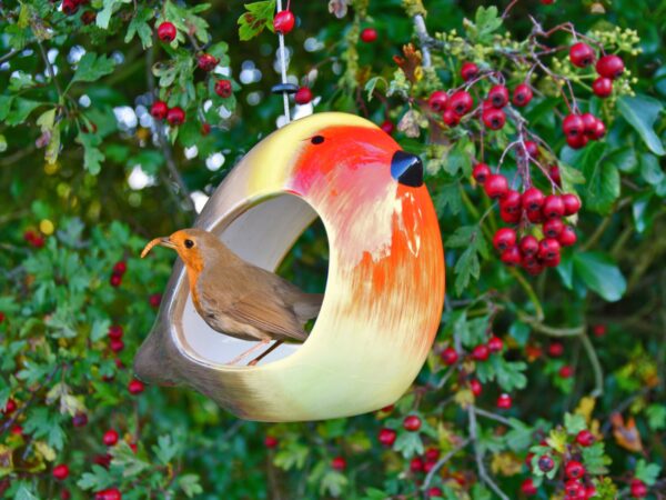 Ceramic Robin Bird Feeder