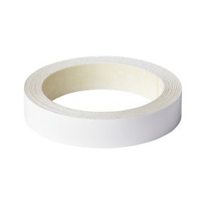 Iron On Pre Glued Gloss White Edging Tape, (L)5M (W)20mm