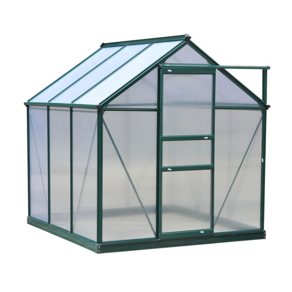 Outsunny 6x6Ft Walk-in Polycarbonate Greenhouse Plant Grow Galvanized Aluminium