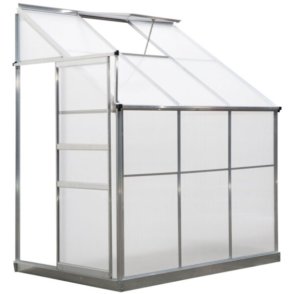 Outsunny Walk-in Garden Greenhouse Cold Frame Aluminum Polycarbonate 6 x 4Ft