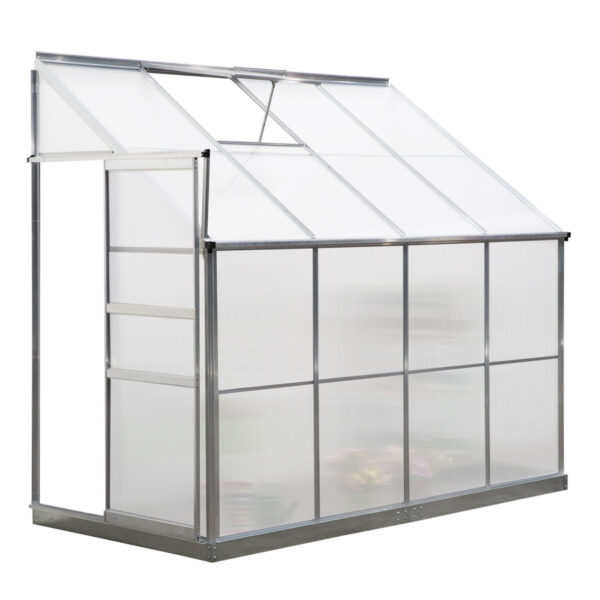 Outsunny Walk-in Garden Greenhouse Cold Frame Aluminum Polycarbonate 8 x 4Ft