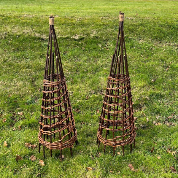 Set of 2 Rustic Willow Garden Obelisks (1.2m)