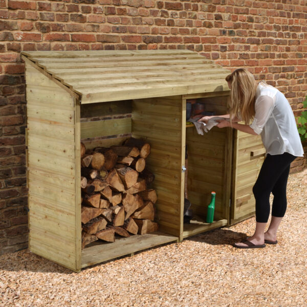 6' x 2' Forest Large Premium Log and Tool Store (1.76m x 0.69m)