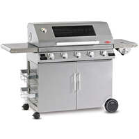 BeefEater Discovery 1100S Series 5 Burner Gas Barbecue with Stainless Steel Cabinet Trolley and Side Burner