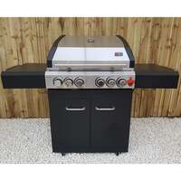 Draco Grills Ascona 4 Burner Stainless Steel Gas Barbecue with Cabinet and Side Burner, Barbecue only