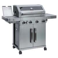 Grillstream Gourmet 4 Burner Hybrid Gas and Charcoal Barbecue - Stainless Steel