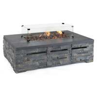 Kalos Outdoor Stone Gas Fire Pit Coffee Table 132cm x 85cm
