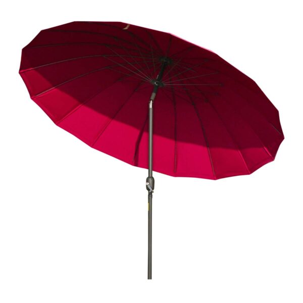 Outsunny 2.4M Round Curved Adjustable Parasol Outdoor Metal Pole - Red