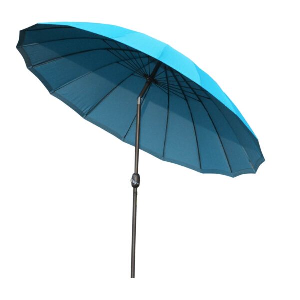 Outsunny 2.4M Round Curved Adjustable Parasol Outdoor Metal Pole - Turquoise