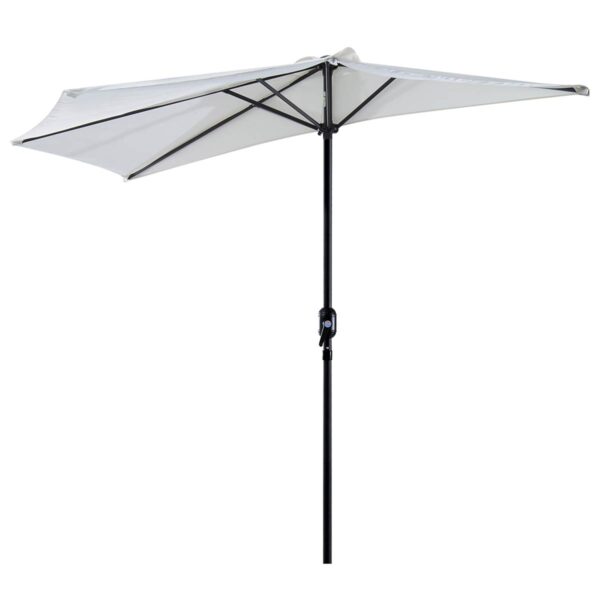 Outsunny 3M Metal Frame Garden Furniture Parasol Half Round Umbrella - Cream