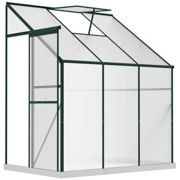 Outsunny Walk-in Garden Greenhouse Aluminum Frame Polycarbonate 6 X 4Ft - Green