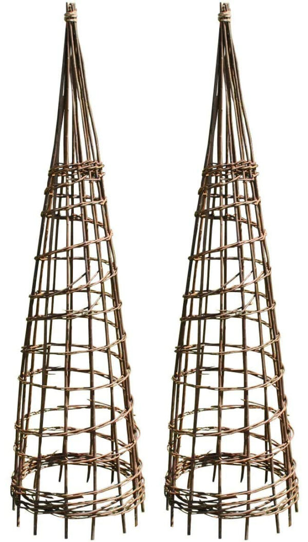 Set of 2 Rustic Willow Garden Obelisks (1.2m) - Promotional Offer