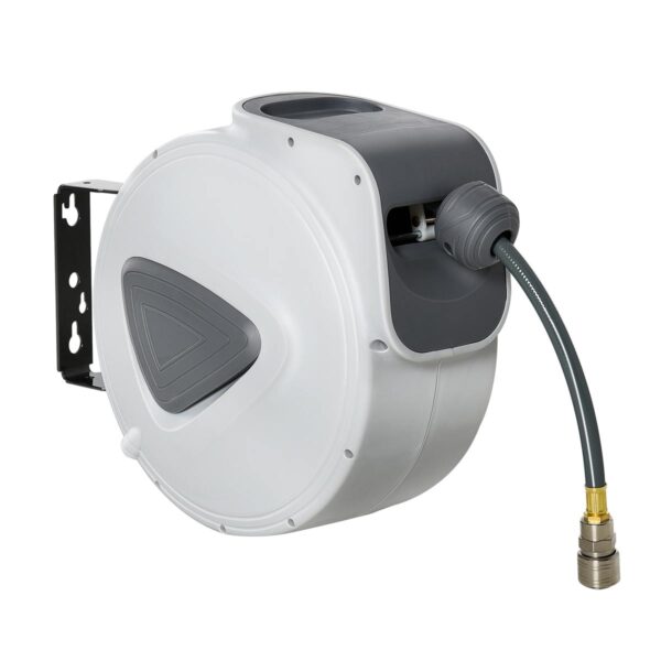 DURHAND Retractable Air Hose Reel Auto Self-Winding Wall Mounted 1/4" 10m+90cm