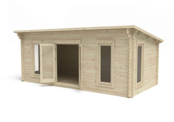 Forest Garden Arley 6.0m x 3.0m Pent Double Glazed Log Cabin (24kg Polyester Felt With Underlay / Installation Included)