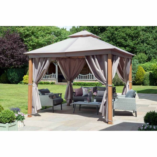 Garden Must Haves Luxury 3x3m Gazebo With Led Lighting - Taupe