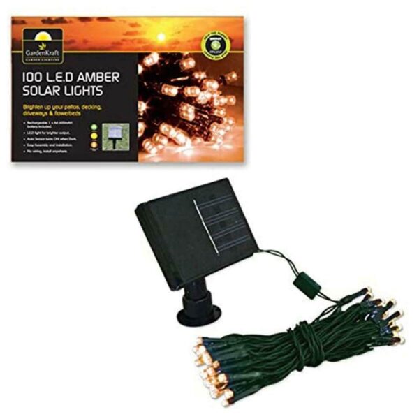 Haven 100 Amber LED Solar Garden String Lights