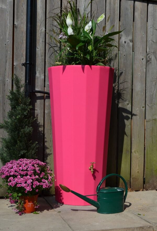 255L Metropolitan Water Butt with Planter in Pink